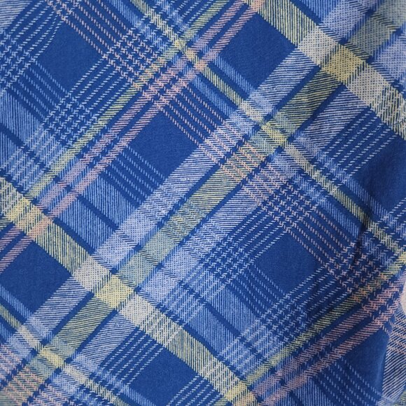 J Jill Sleeveless Midi Dress Womens Small Plaid Buttons Pockets Blue Yellow - Picture 7 of 14